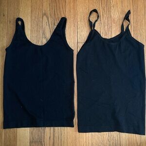 Anthropologie black stretch tanks
